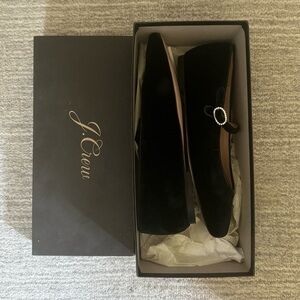 J Crew black suede Mary Jane shoes